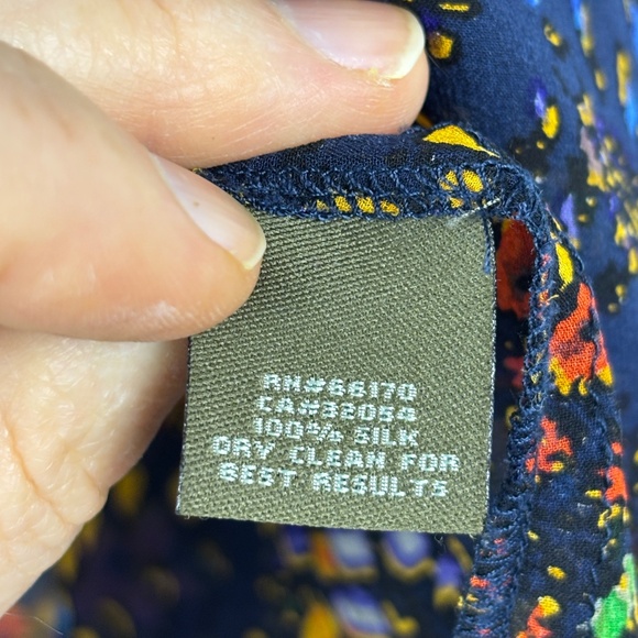 Anthropologie Fei Women Short Sleeve Sheer Silk Blouse Sz 4 Boho Floral Flutter - Picture 6 of 9